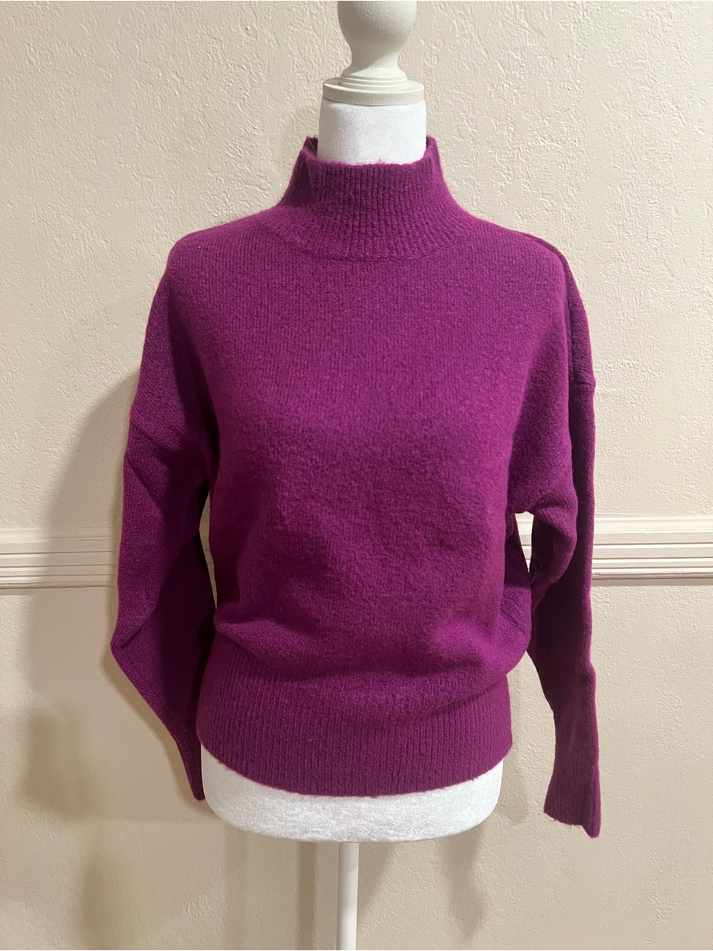 Ann Taylor Women's Fuchsia Mock Neck Sweater